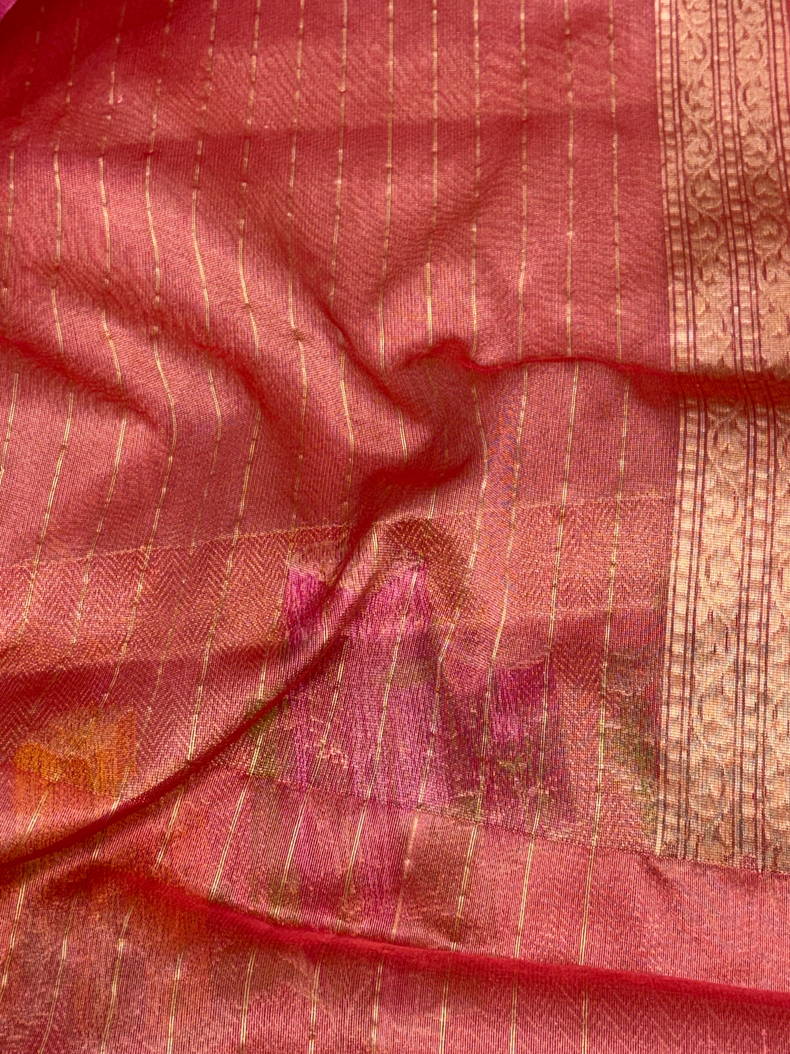 Tissue Iktara Handwoven Banarasi Brocade Saree