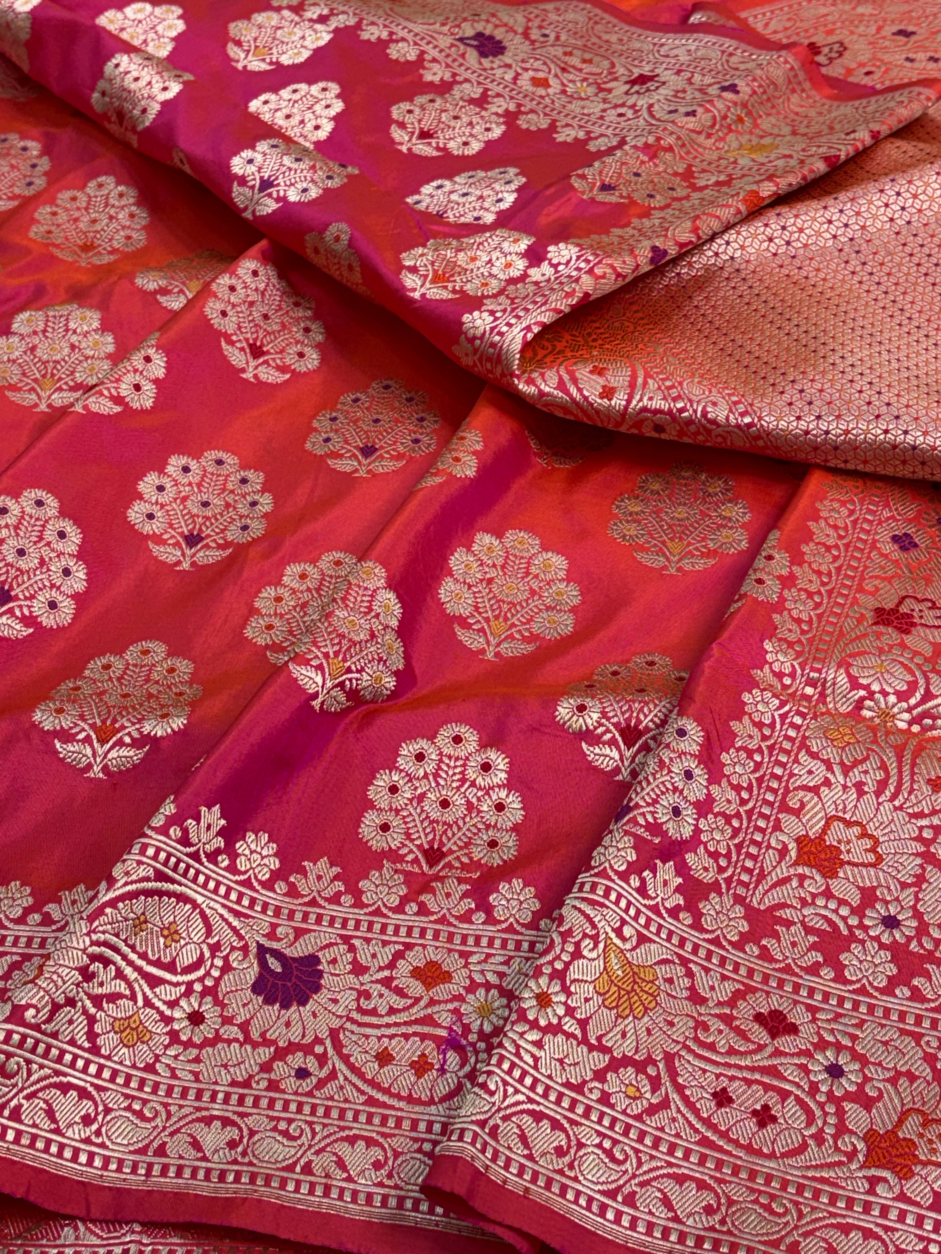 Rani Pink Handwoven Pure Banarasi Katan Silk Saree