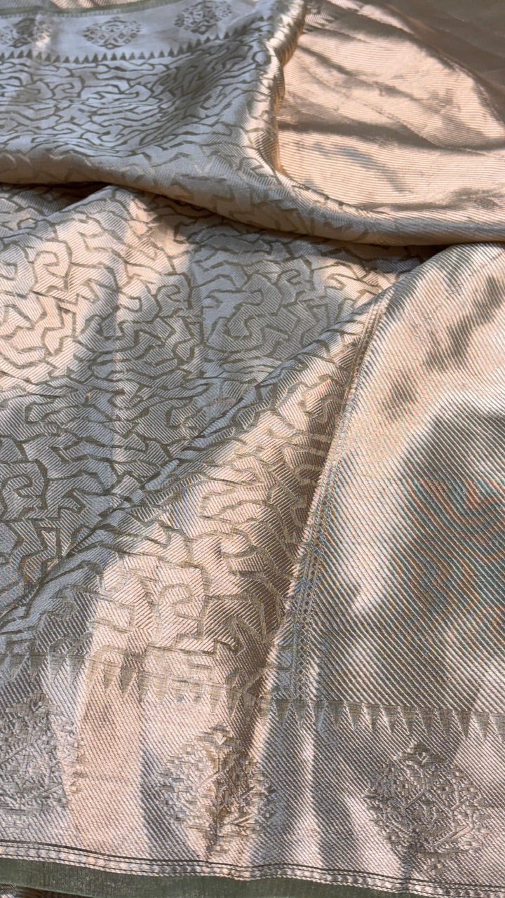 Molten Gold Pure Zari Tissue Brocade Saree