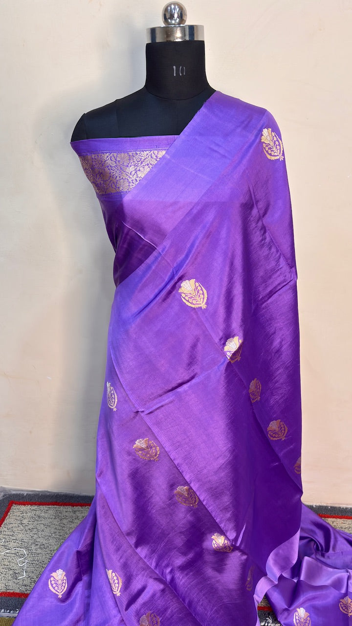 Purple Mango Banarasi Silk Handwoven Saree