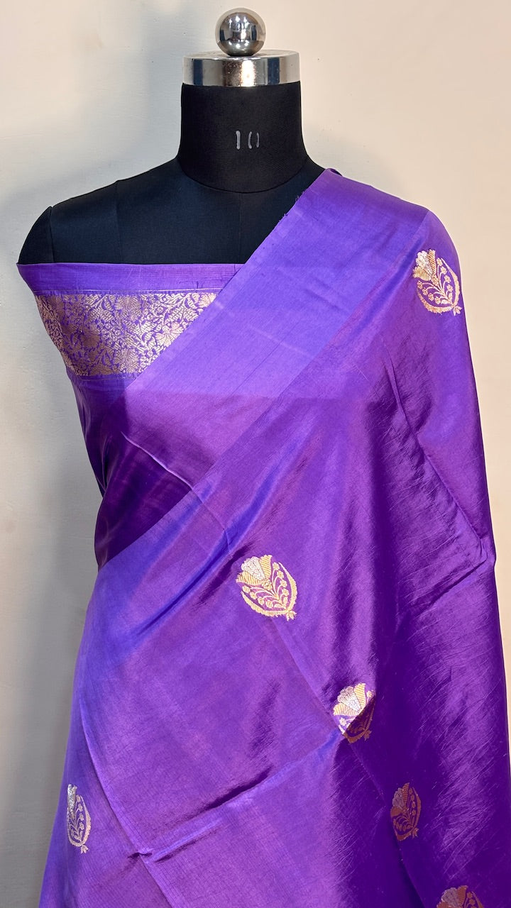 Purple Mango Banarasi Silk Handwoven Saree