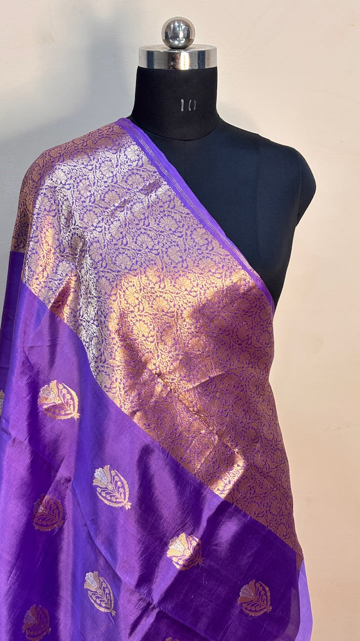 Purple Mango Banarasi Silk Handwoven Saree