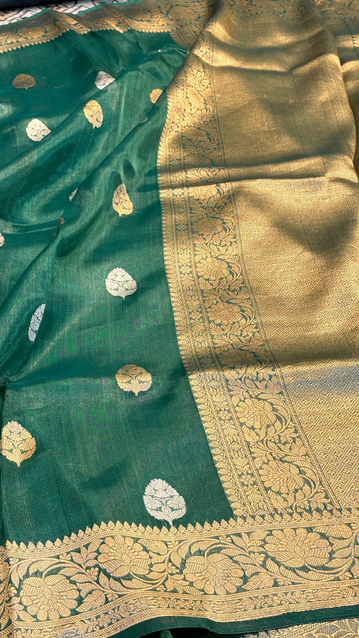 Green Tissue Banarasi Silk Saree