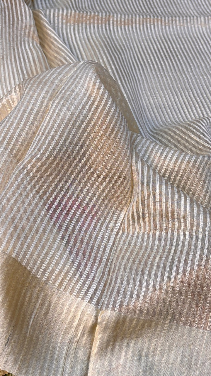 Ivory Tissue Banarasi Silk Saree