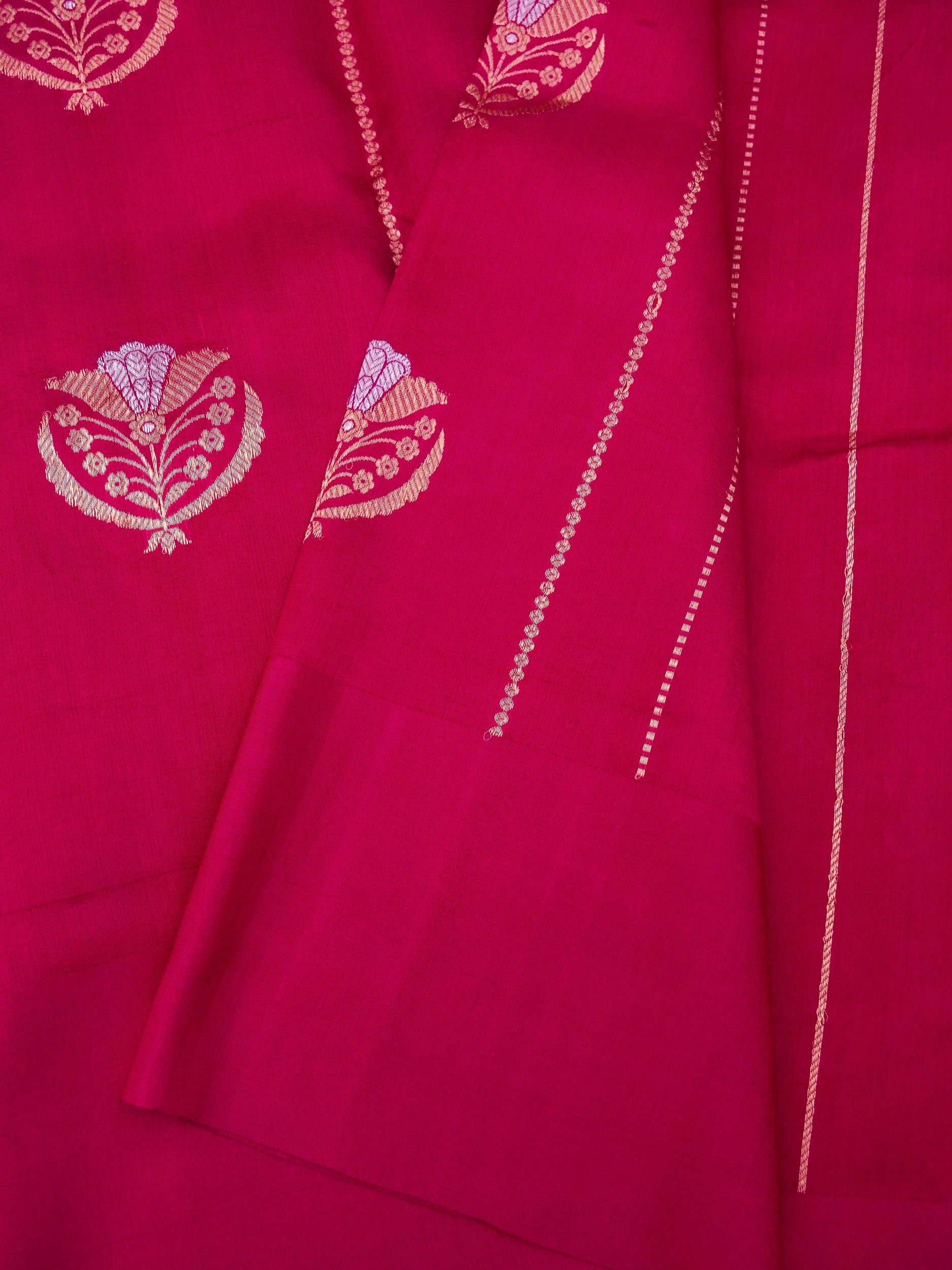 Pure Pink Banarasi R Mango Katan Silk Saree with Kadhwa Buti Work