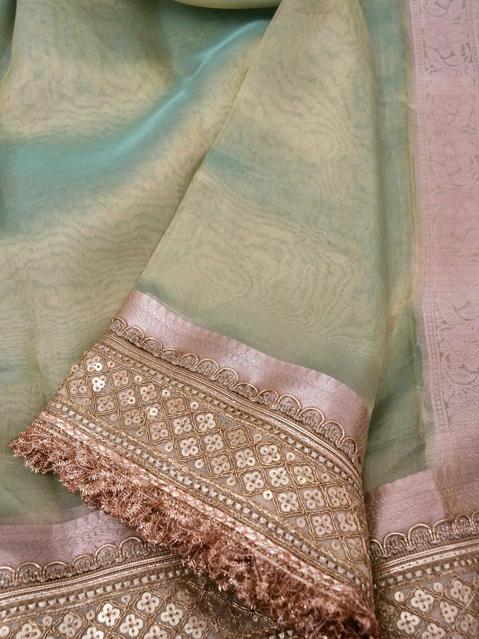 Banarasi Pure Tissue Silk Saree with Brocade Blouse