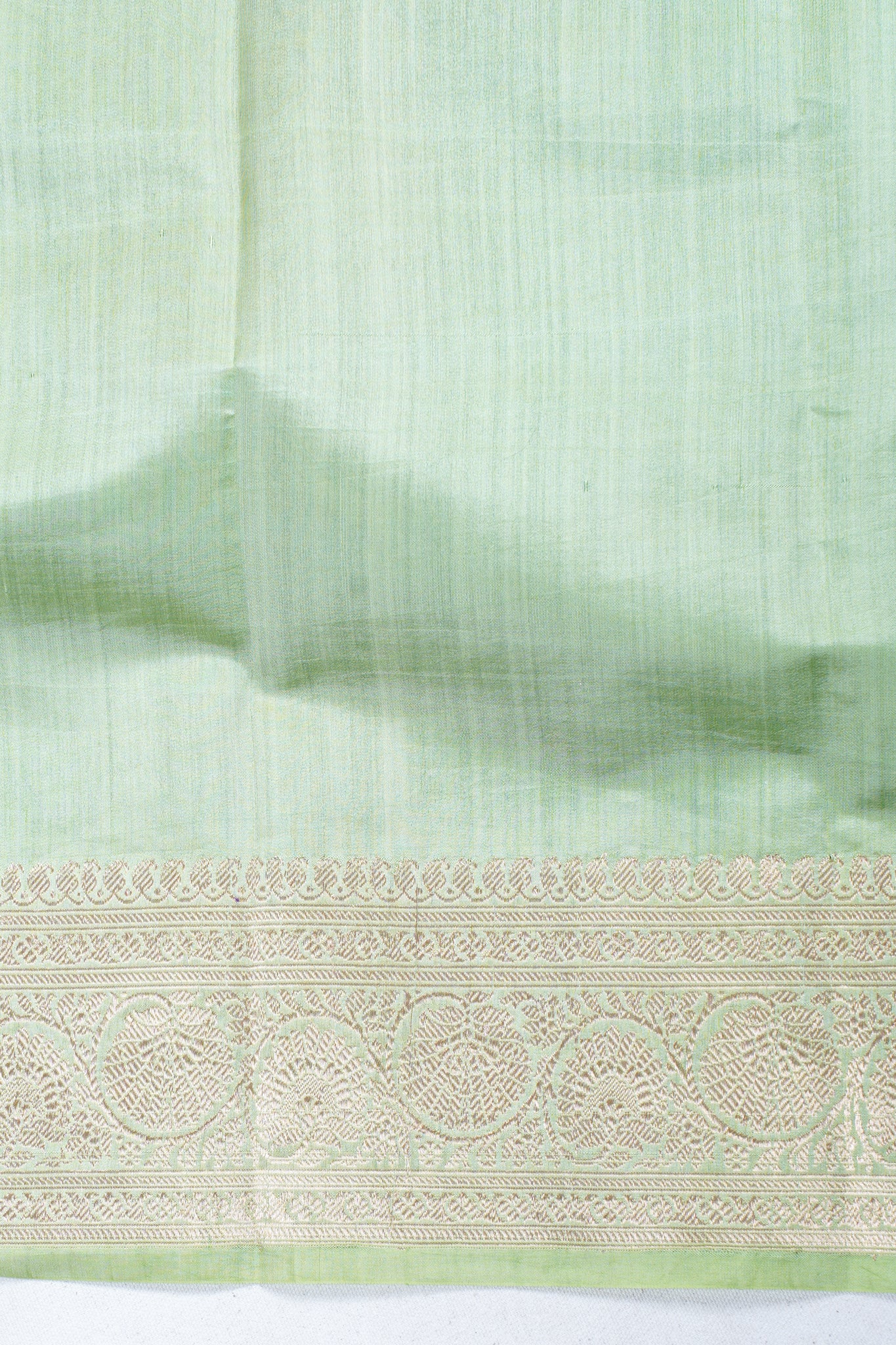 Green Pure Mango Katan Silk Handwoven Saree
