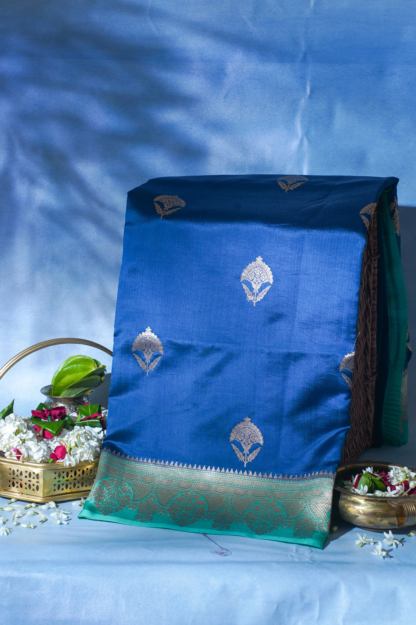 Royal Blue Mango Silk Handwoven Saree