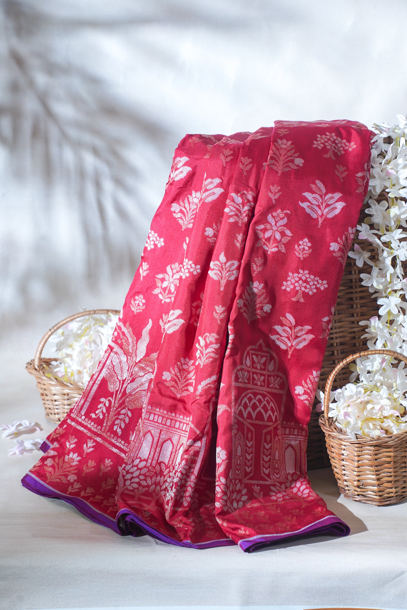 Red Pure Ektara Silk Handwoven Saree