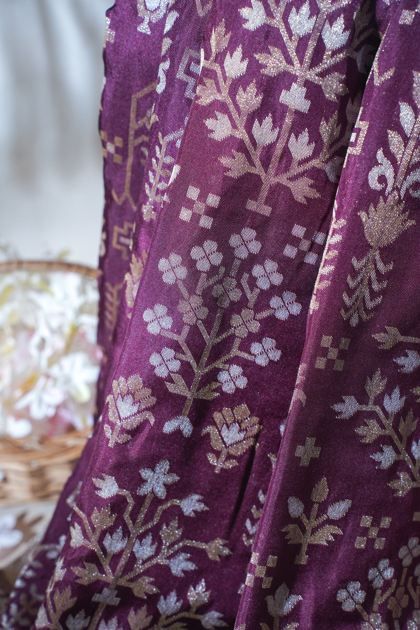 Wine Pure Ektara Silk Handwoven Saree