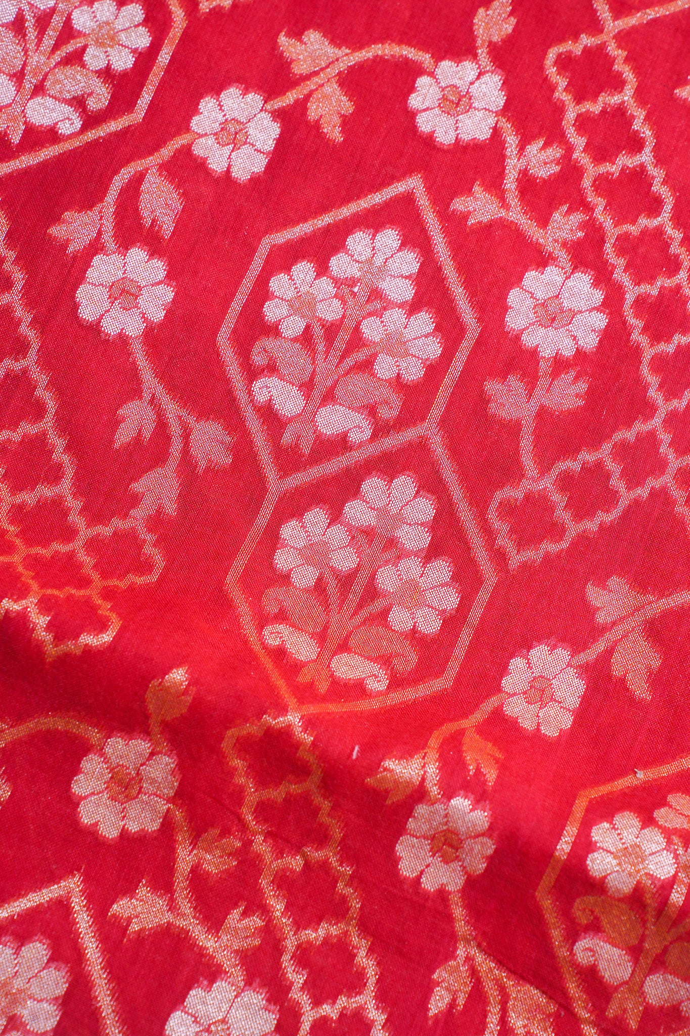 Red Pure Ektara Jamdani Handwoven Saree