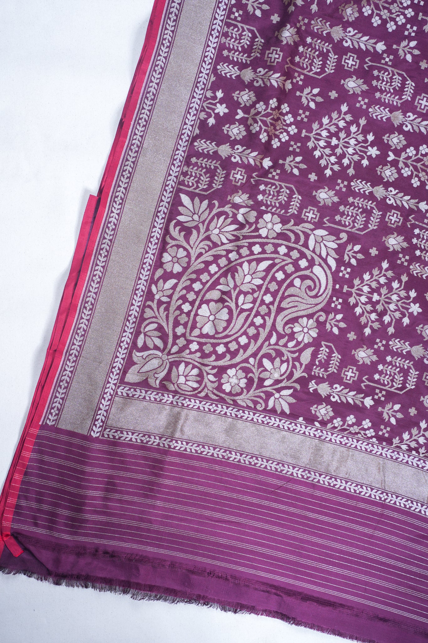 Wine Pure Ektara Silk Handwoven Saree