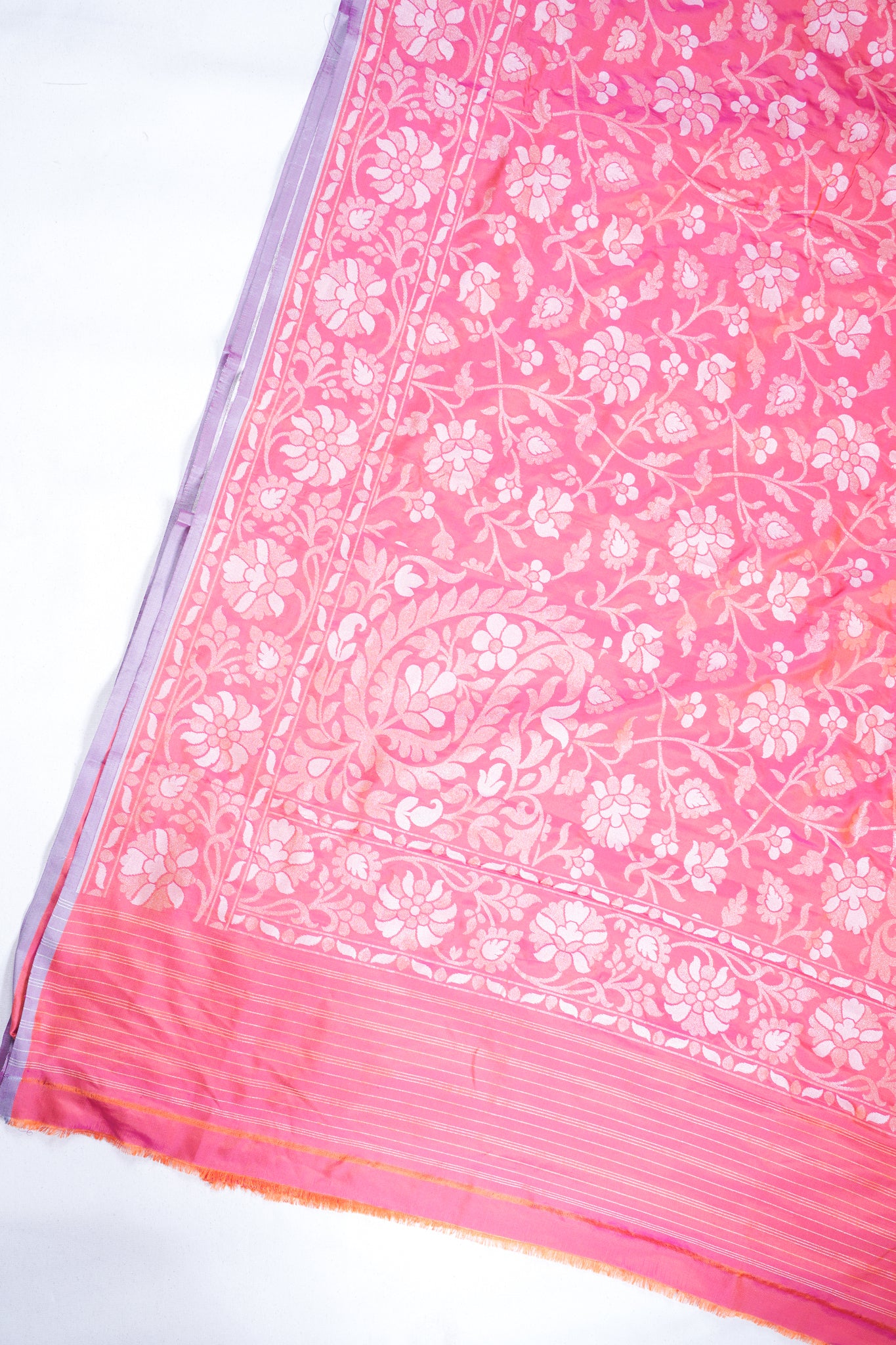 Pink & Orange Pure Ektara Silk Handwoven Saree