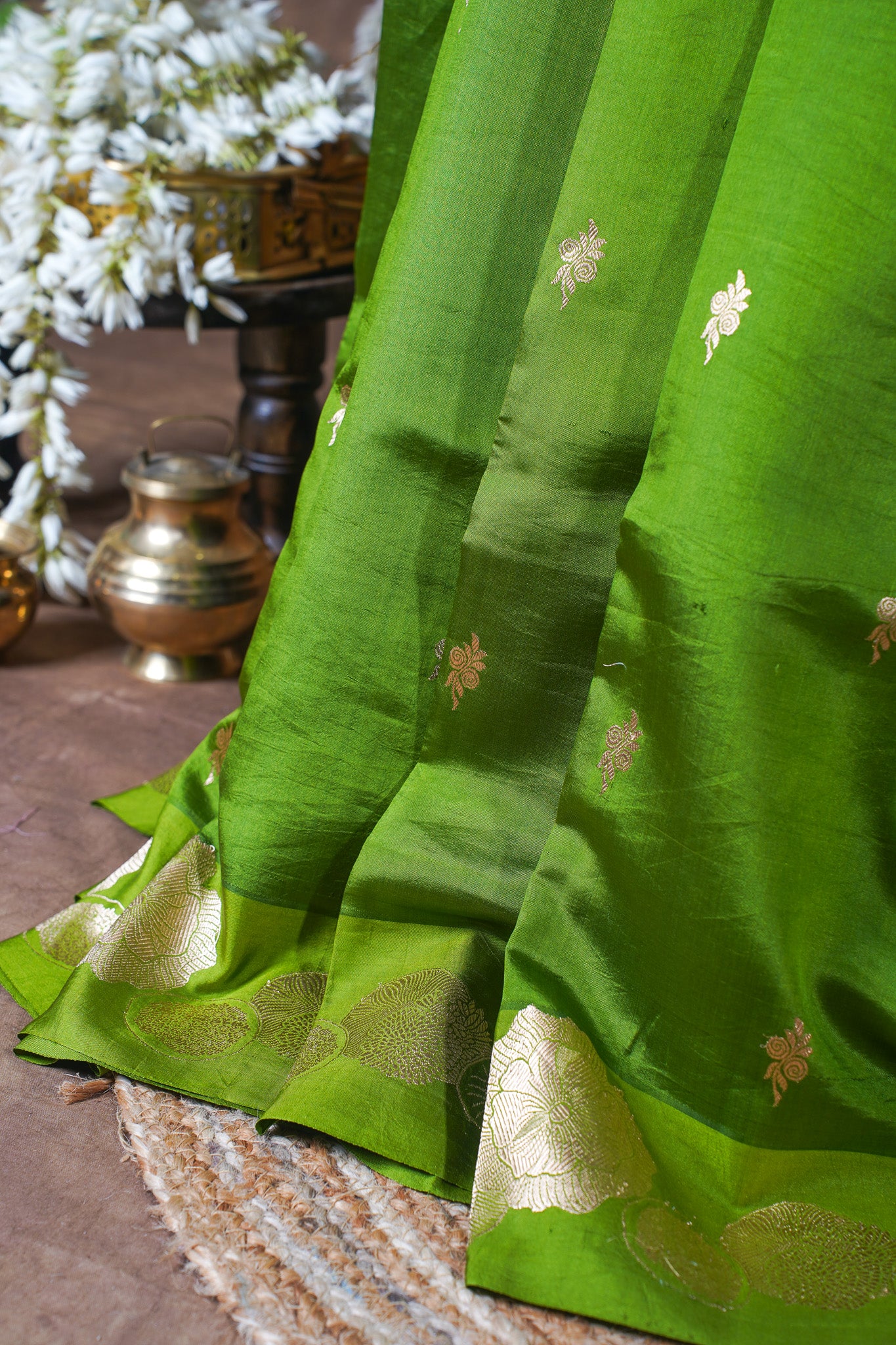 Green Handloom Pure Silk Banarasi Saree