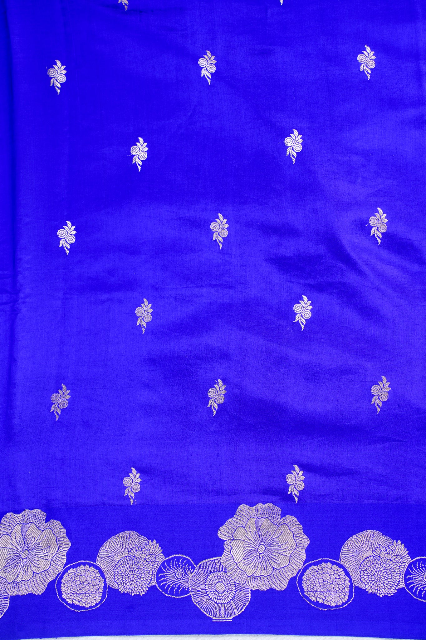 Royal Blue Handloom Pure Mango Katan Silk Saree