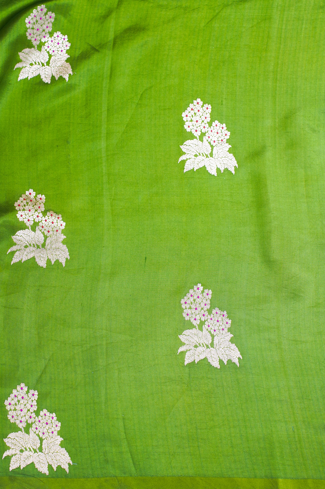 Parrot Green Handloom Pure Mango Katan Silk Saree
