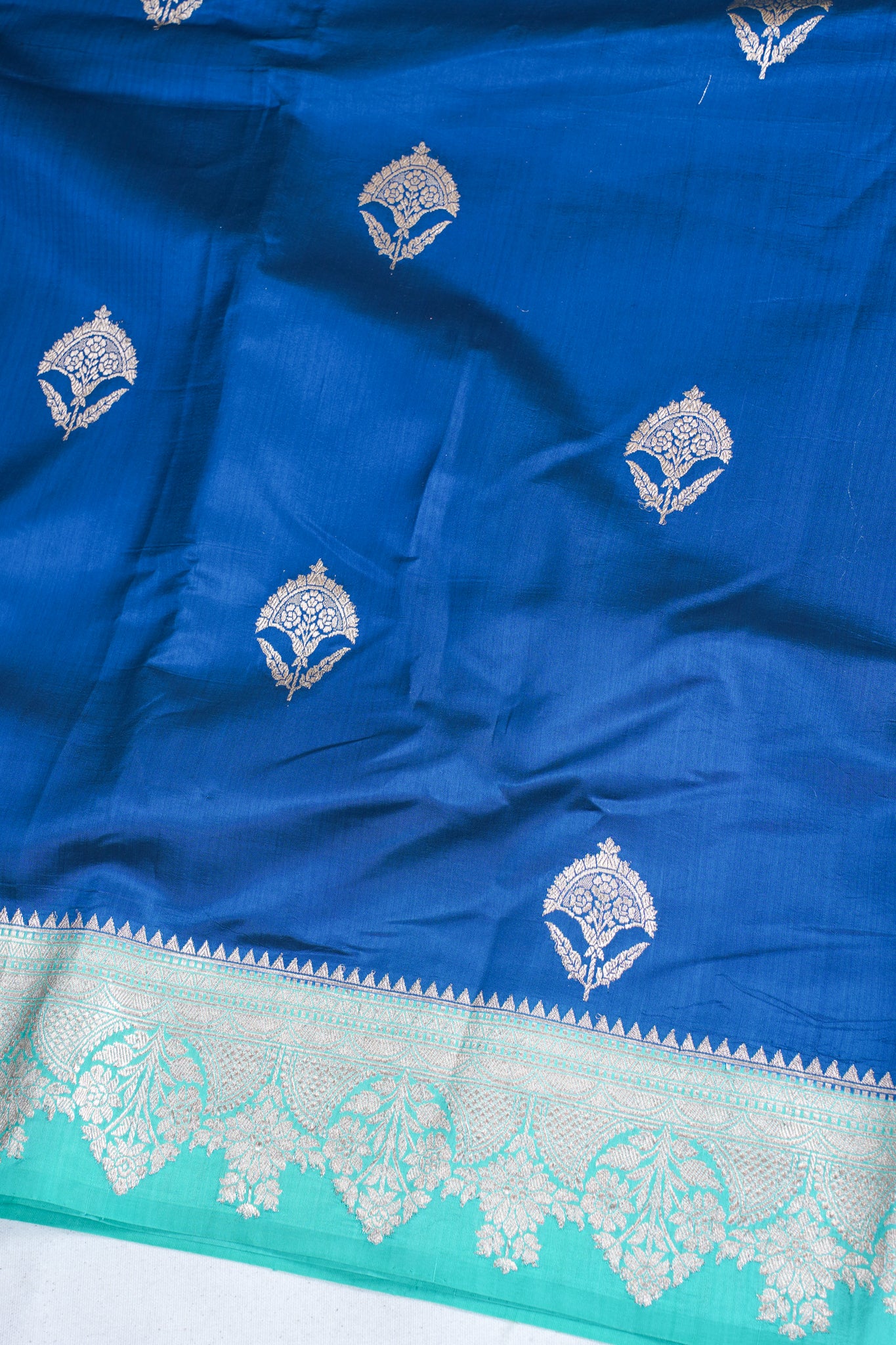 Royal Blue Mango Silk Handwoven Saree