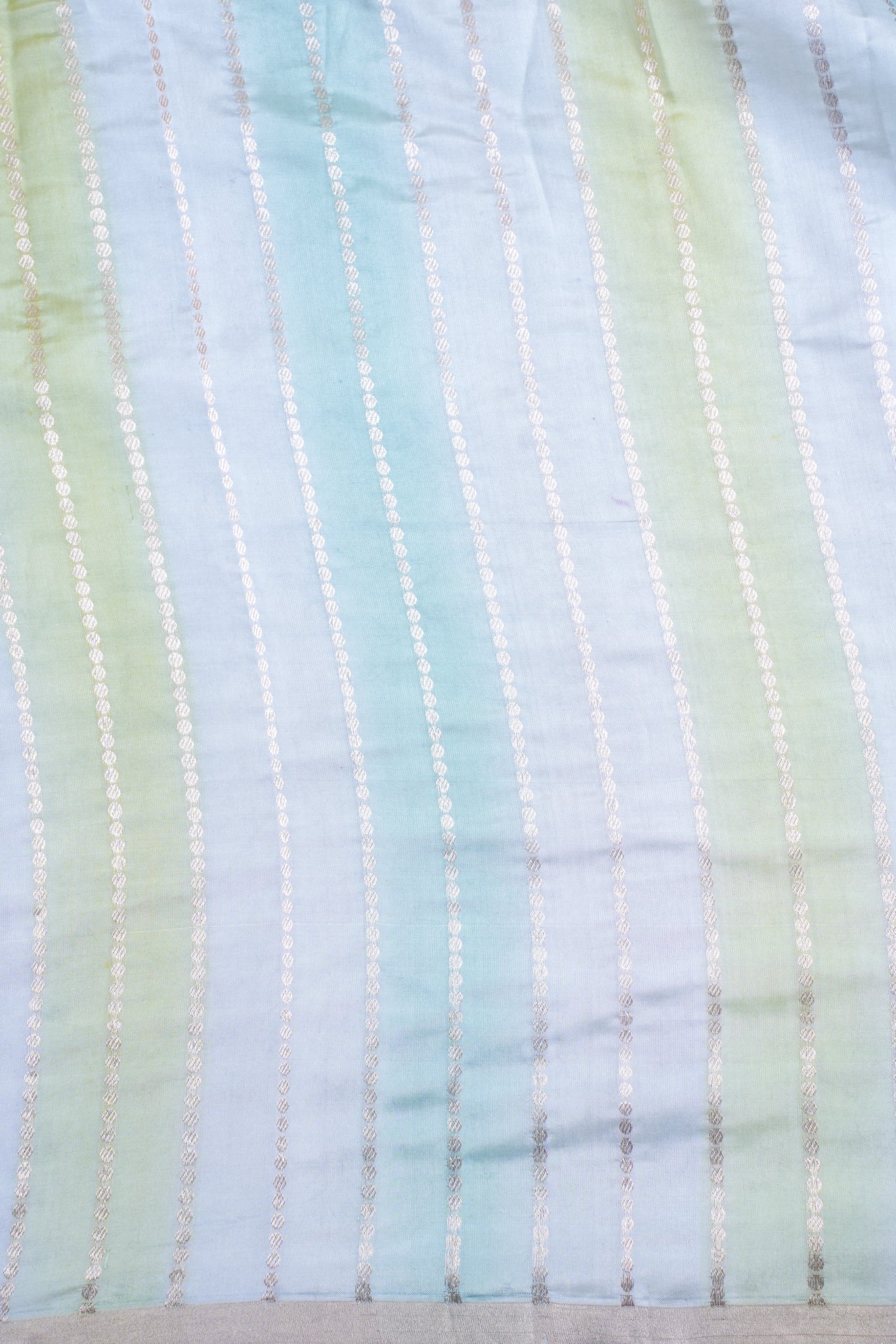 Pastel sky blue-mint green Handloom Pure Mango Katan Silk Saree