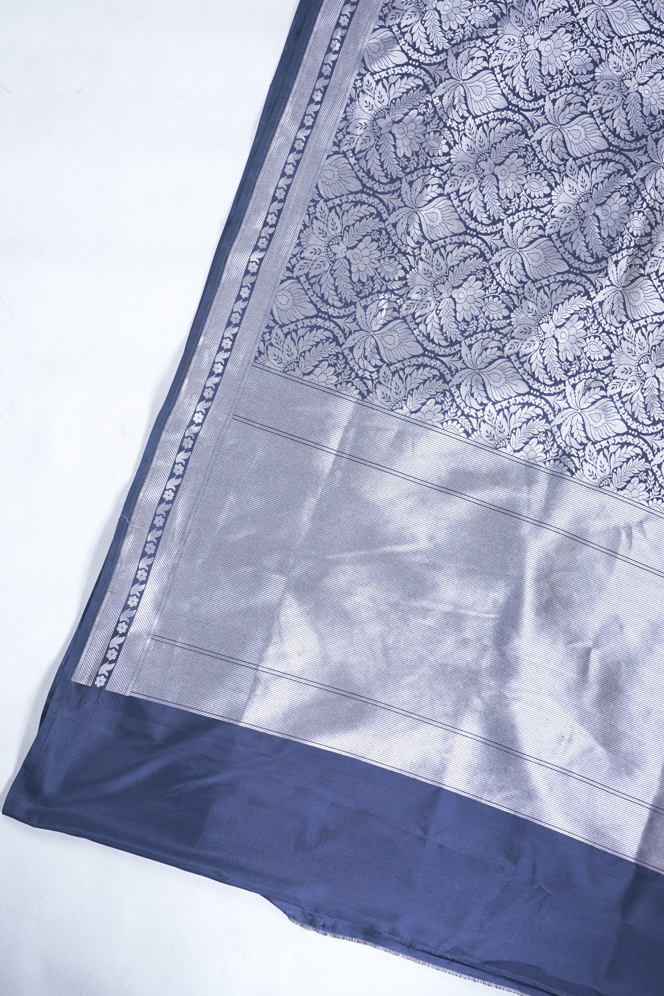Black & Silver Royal Weave Pure Brocade Saree