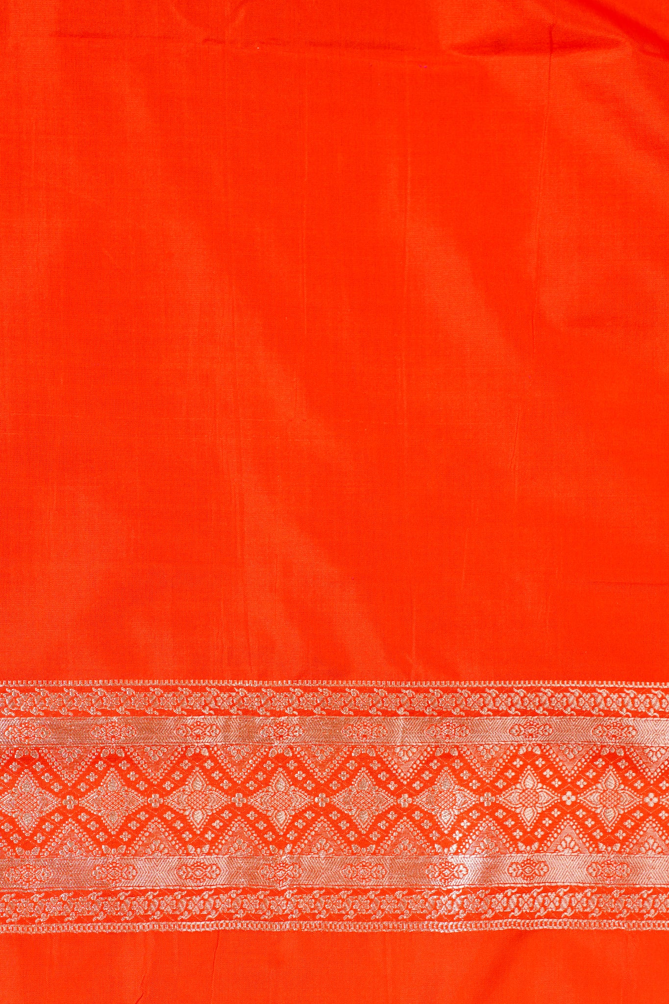Orange Banarasi Pure Katan Silk Jaal Saree