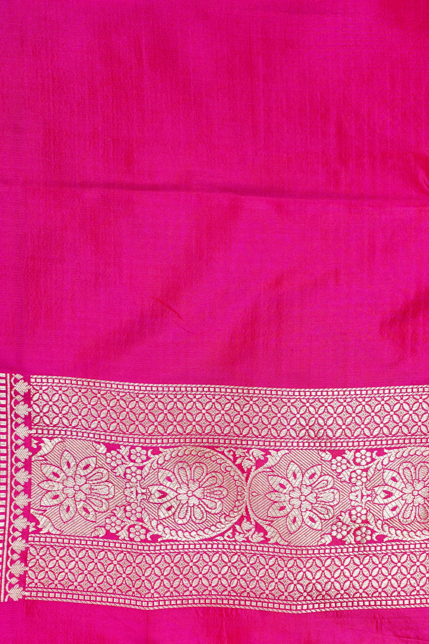 Rani Pink Banarasi Pure Katan Silk Jaal Saree