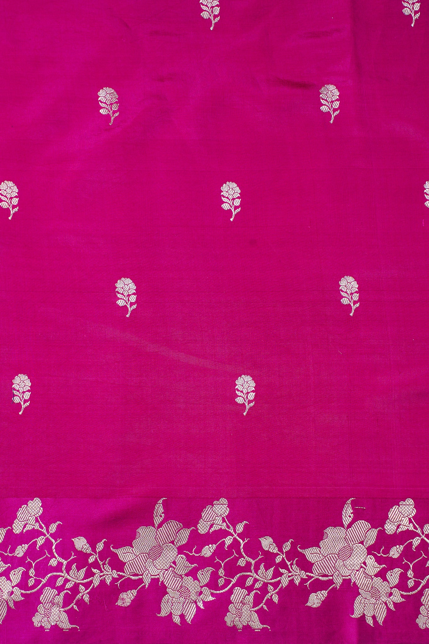 Magenta Pink Handloom Pure Silk Banarasi Saree