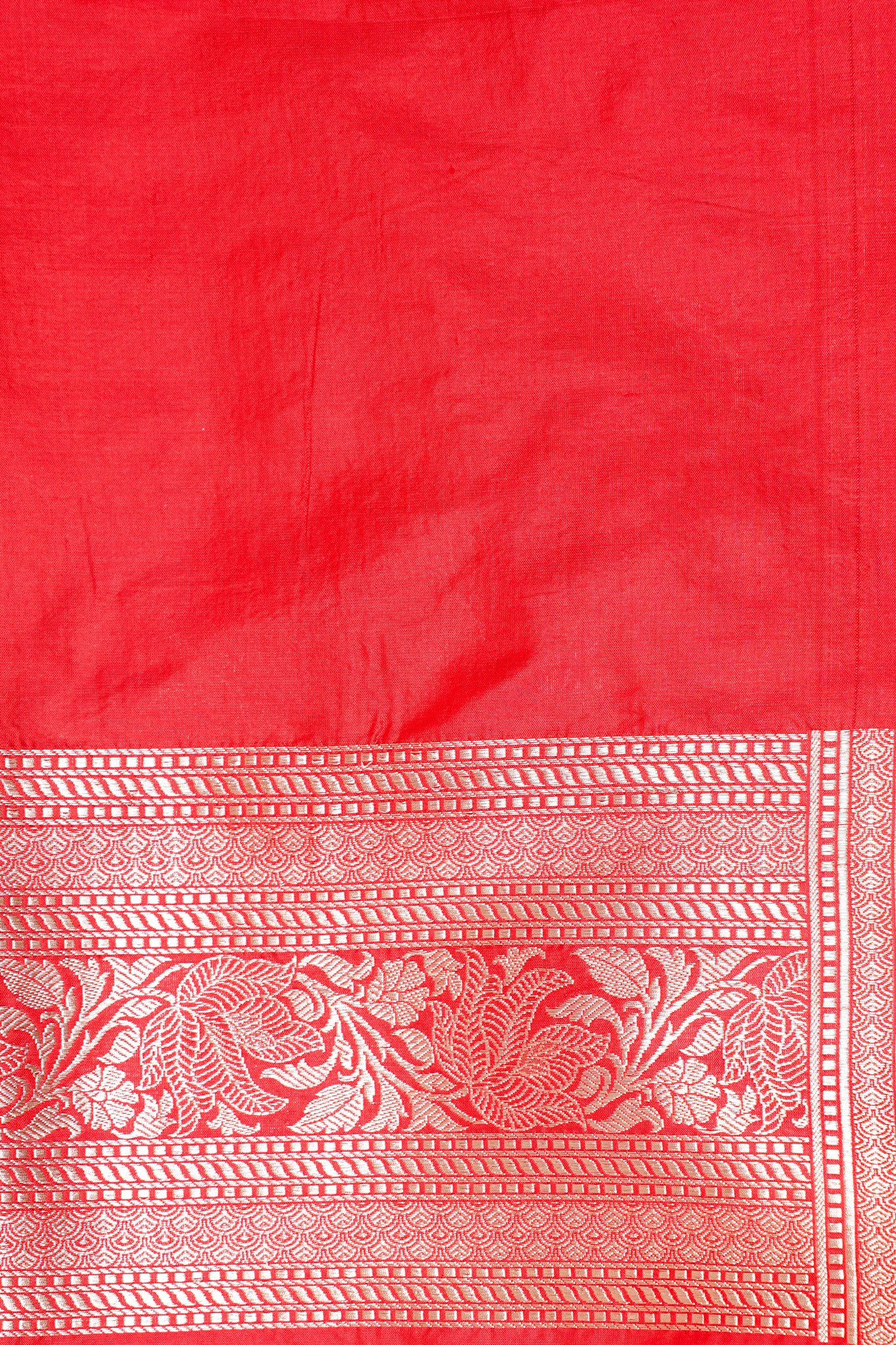 Red Banarasi Pure Katan Silk Jaal Saree