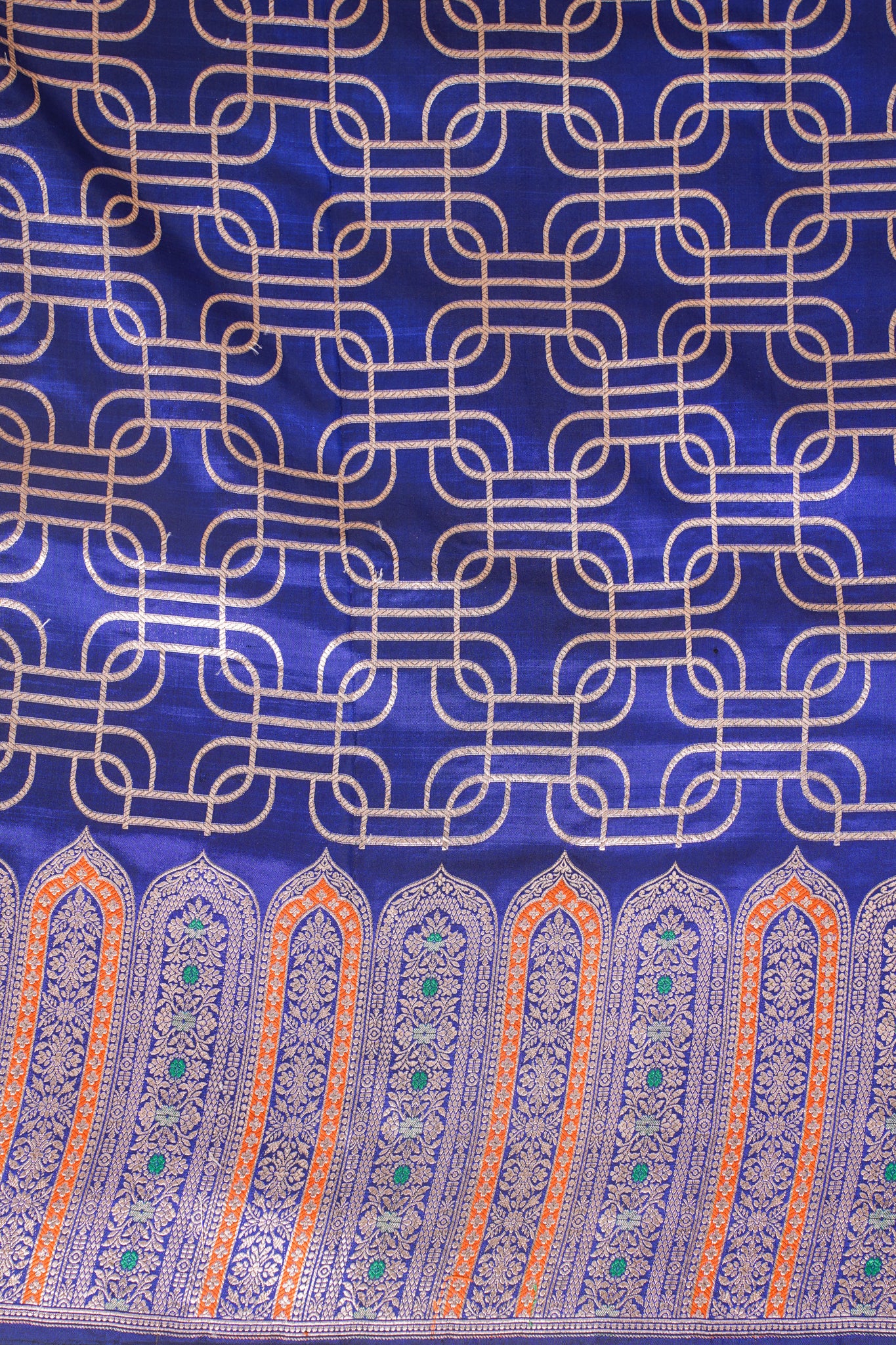 Royal Blue Banarasi Pure Katan Silk Minakari Jaal Saree