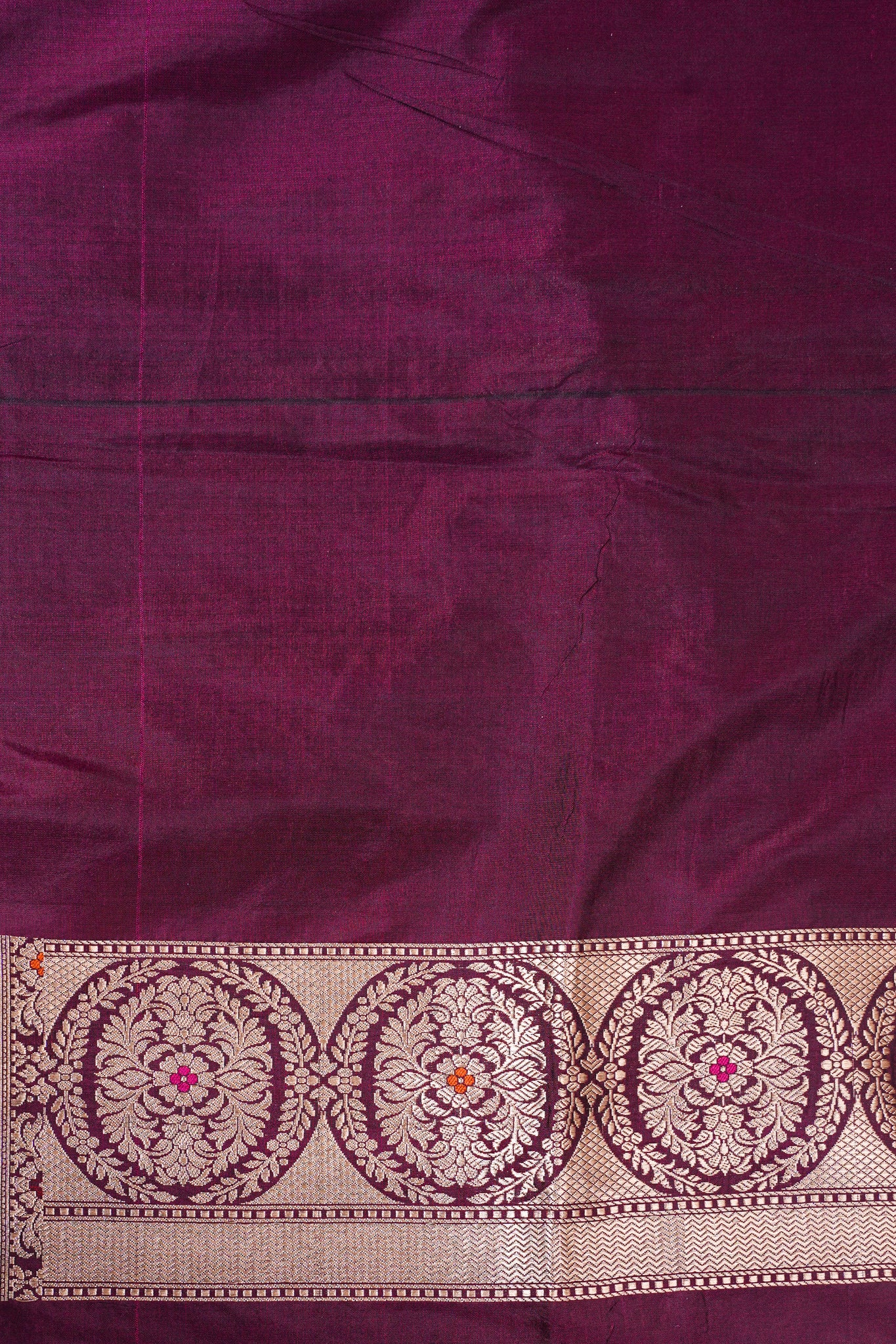 Wine Purple Banarasi Pure Katan Silk Minakari Jaal Saree