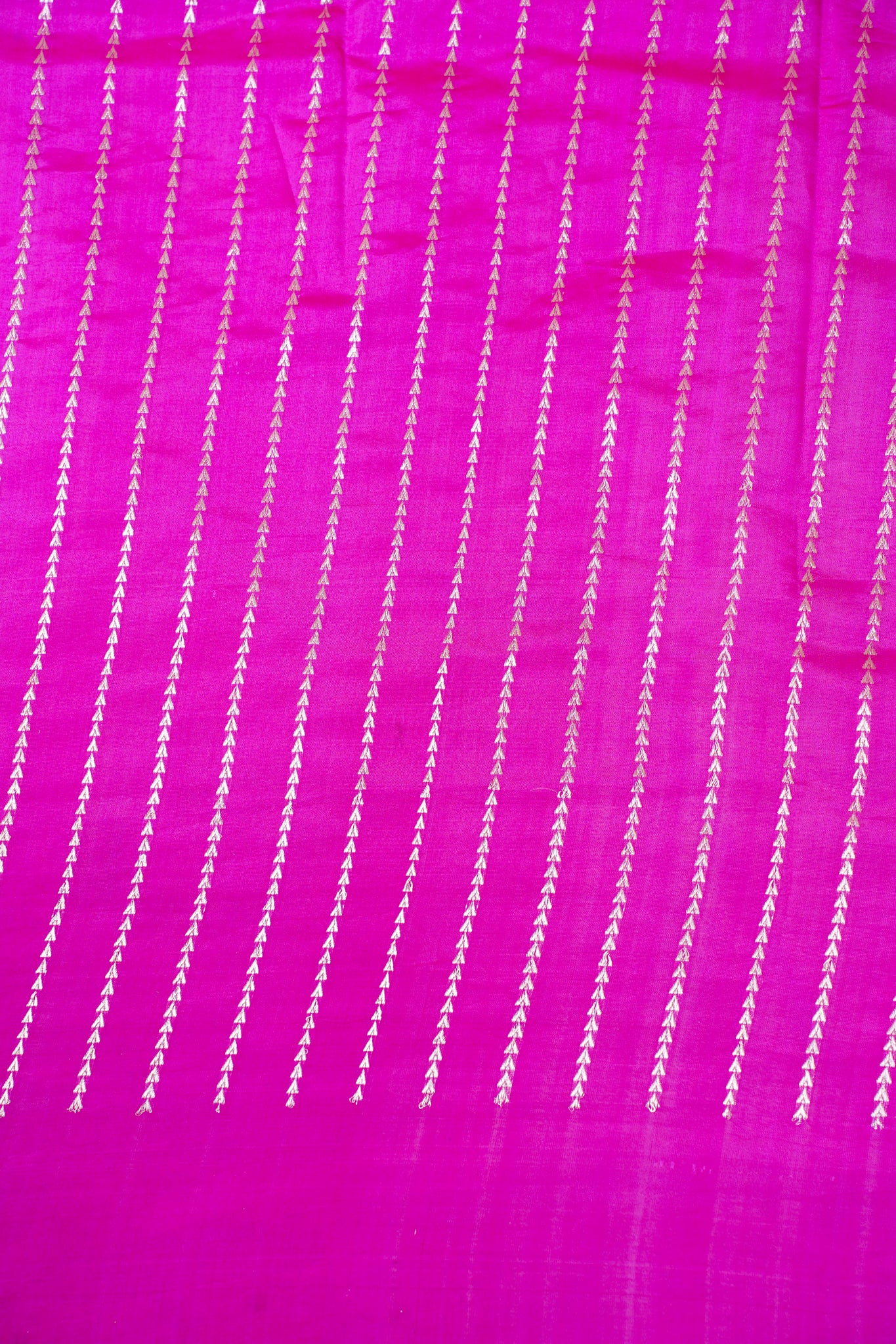 Deep Magenta Pink Handloom Pure Mango Katan Silk Saree