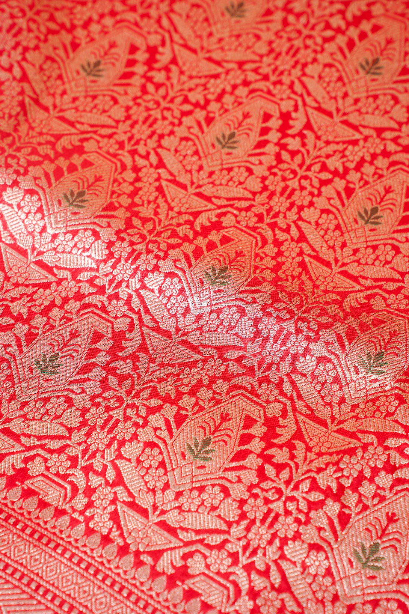 Red Banarasi Pure Minakari Brocade Saree