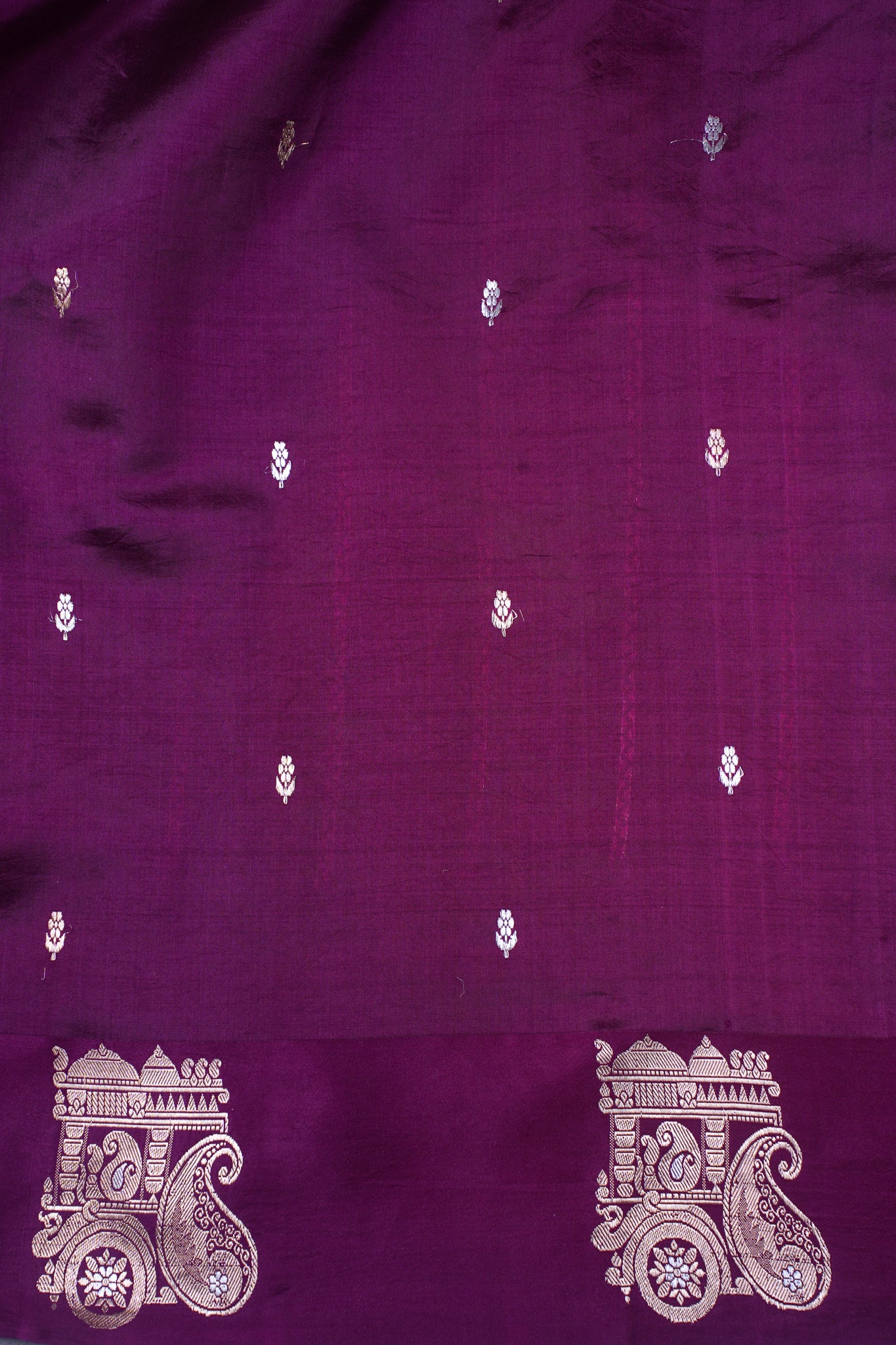 Deep Wine Purple Handloom Pure Mango Katan Silk Saree