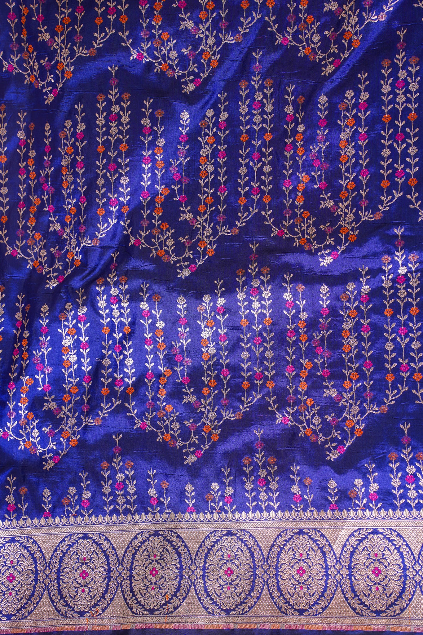 Royal Blue Banarasi Pure Katan Silk Minakari Jaal Saree