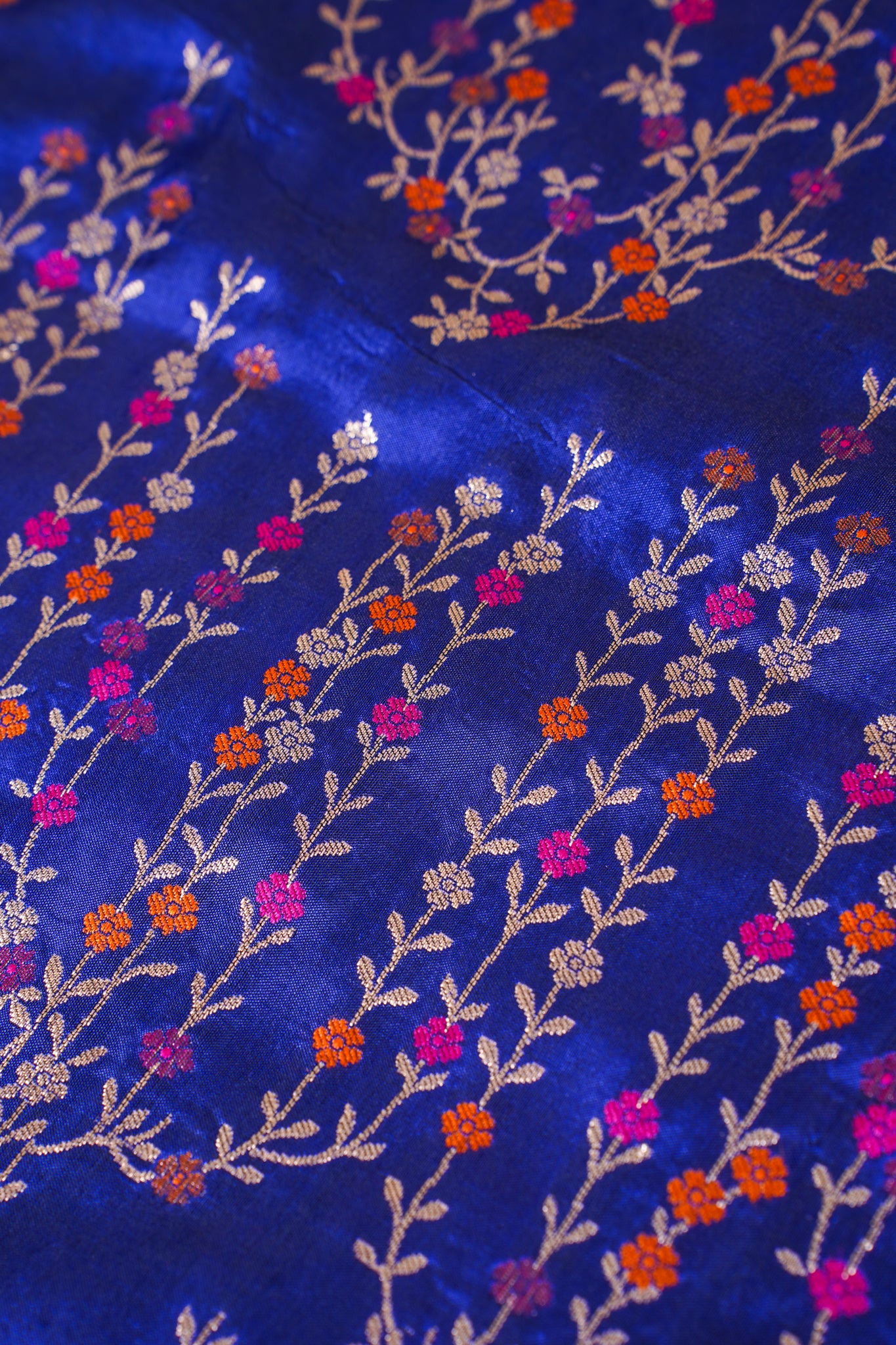 Royal Blue Banarasi Pure Katan Silk Minakari Jaal Saree