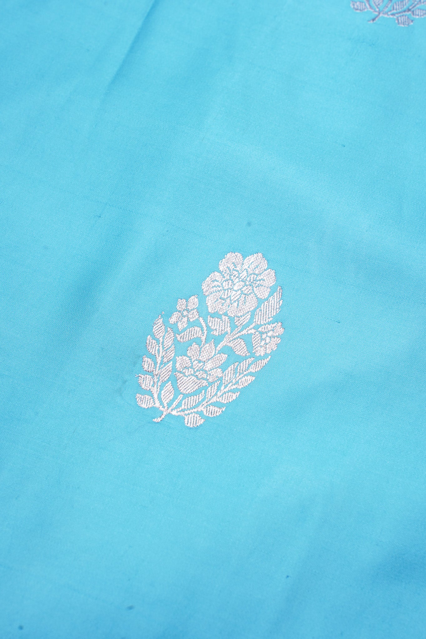 Sky Blue Handloom Mashru Silk Banarasi Saree