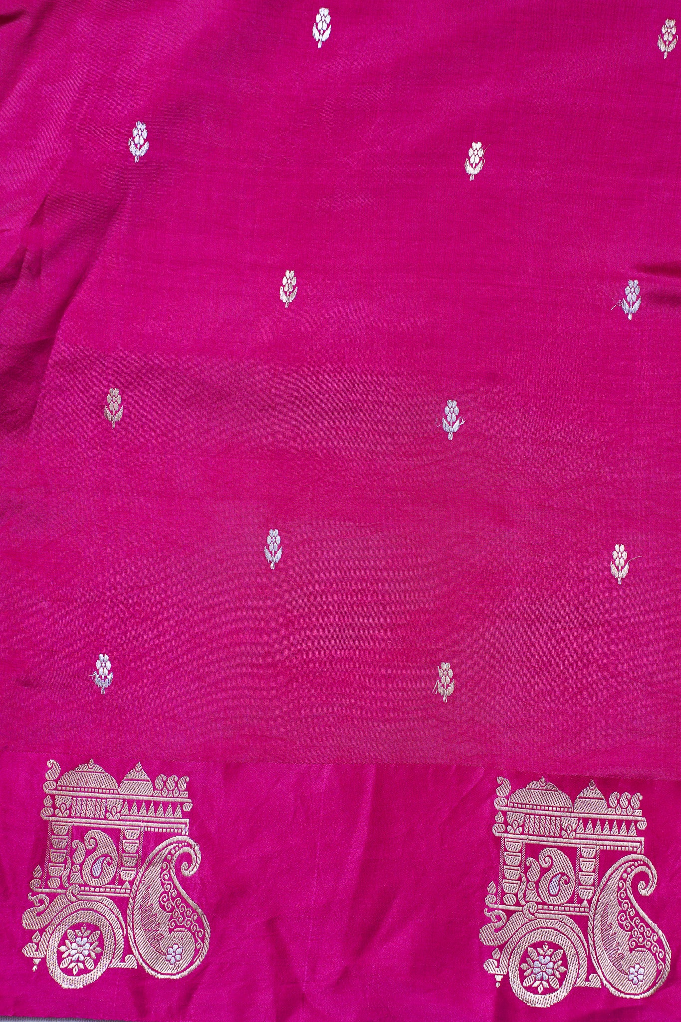 Magenta Handloom Pure Silk Banarasi Saree