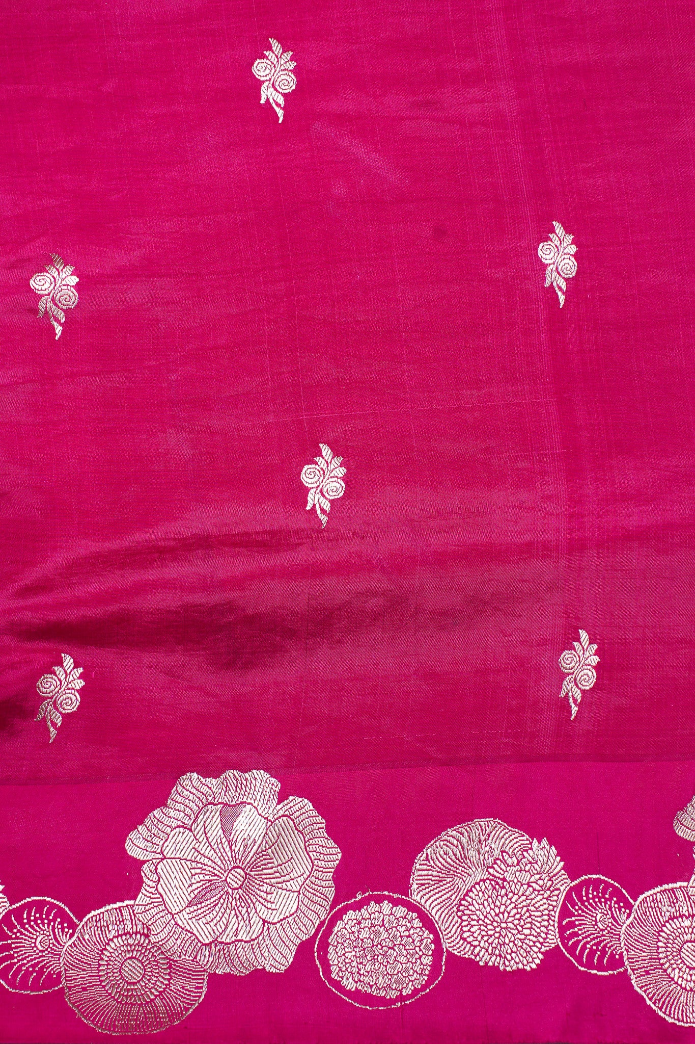 Rani Pink Handloom Pure Silk Banarasi Saree