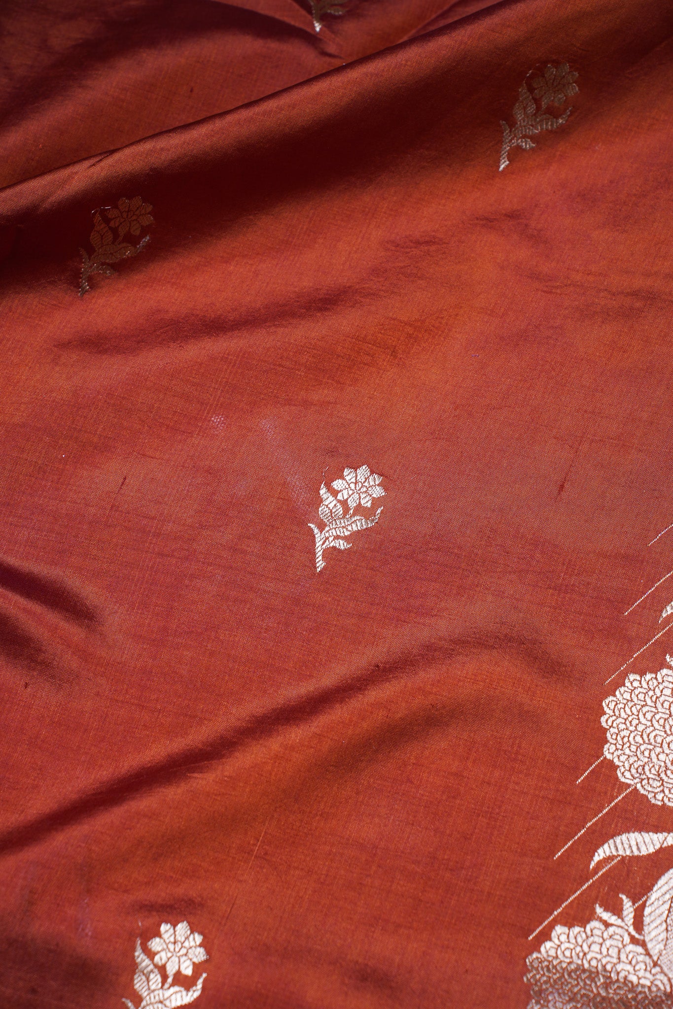 Rust-Copper Handloom Pure Silk Banarasi Saree