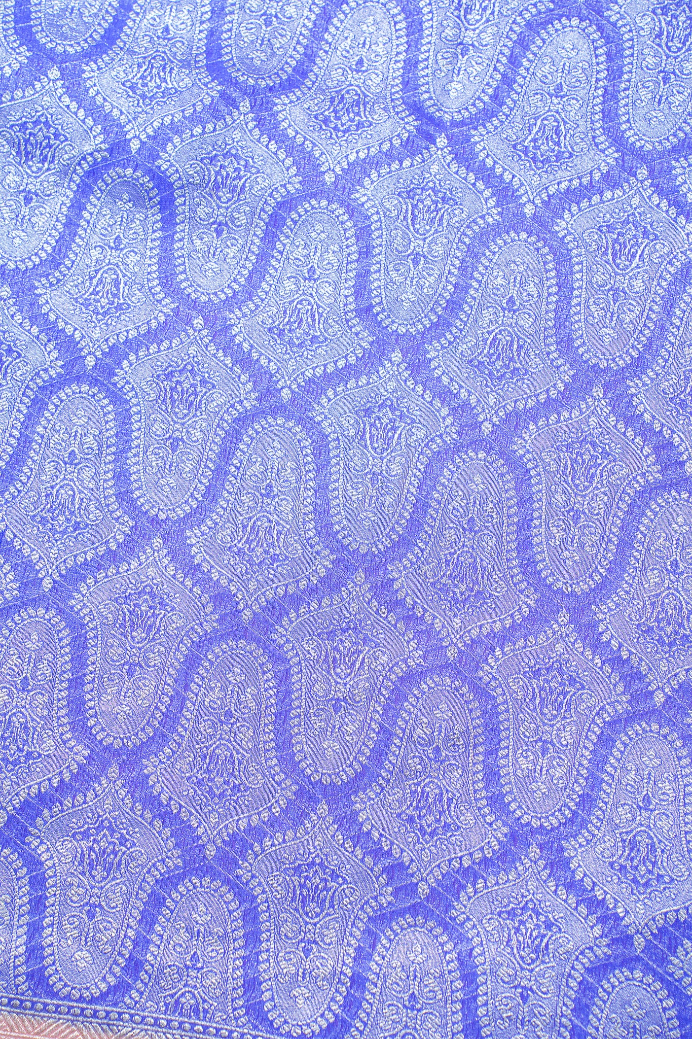 Royal Blue Pure Khaddi Georgette Brocade Banarasi Saree