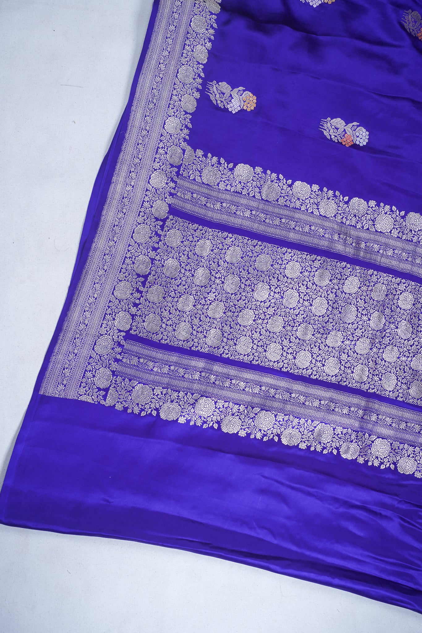 Royal Blue Pure Mashru Silk Handwoven Saree