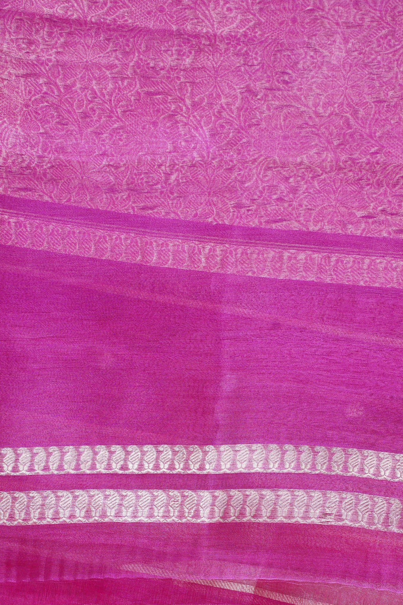 Magenta-Pink Pure Tissue Silk Handloom Saree
