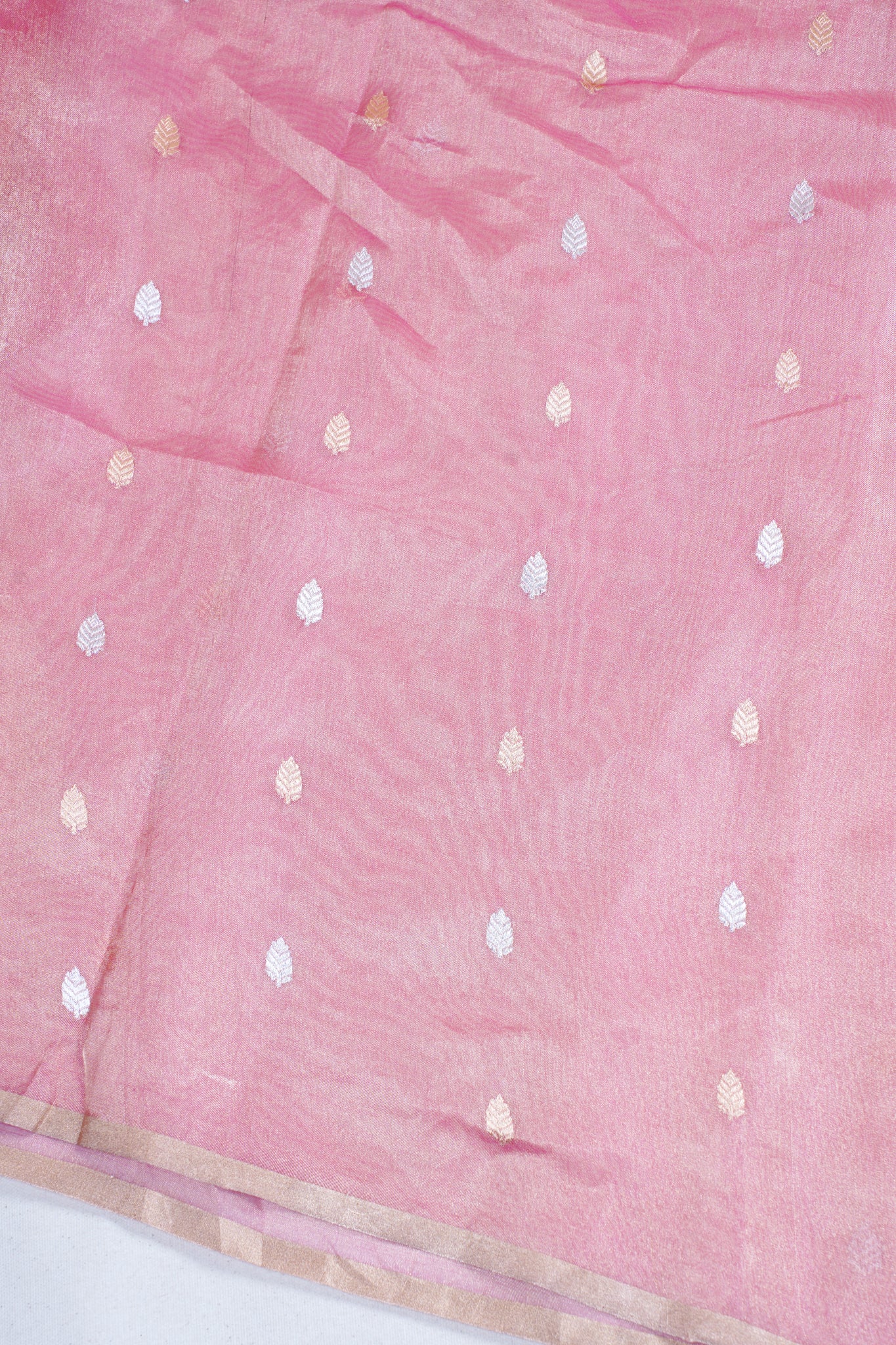 Pink Pure Tissue Silk Handloom Saree