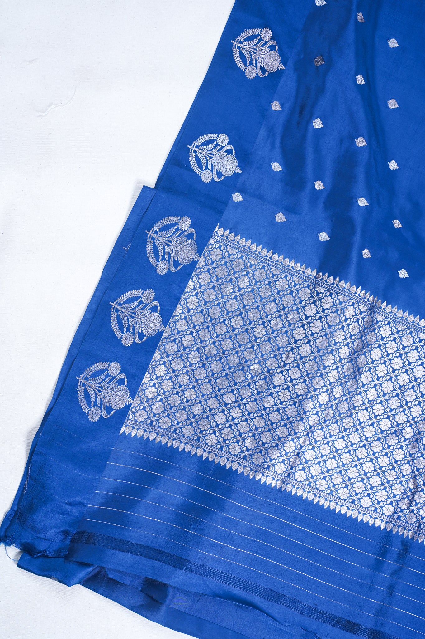 Royal Blue Pure Mango Katan Silk Handwoven Saree