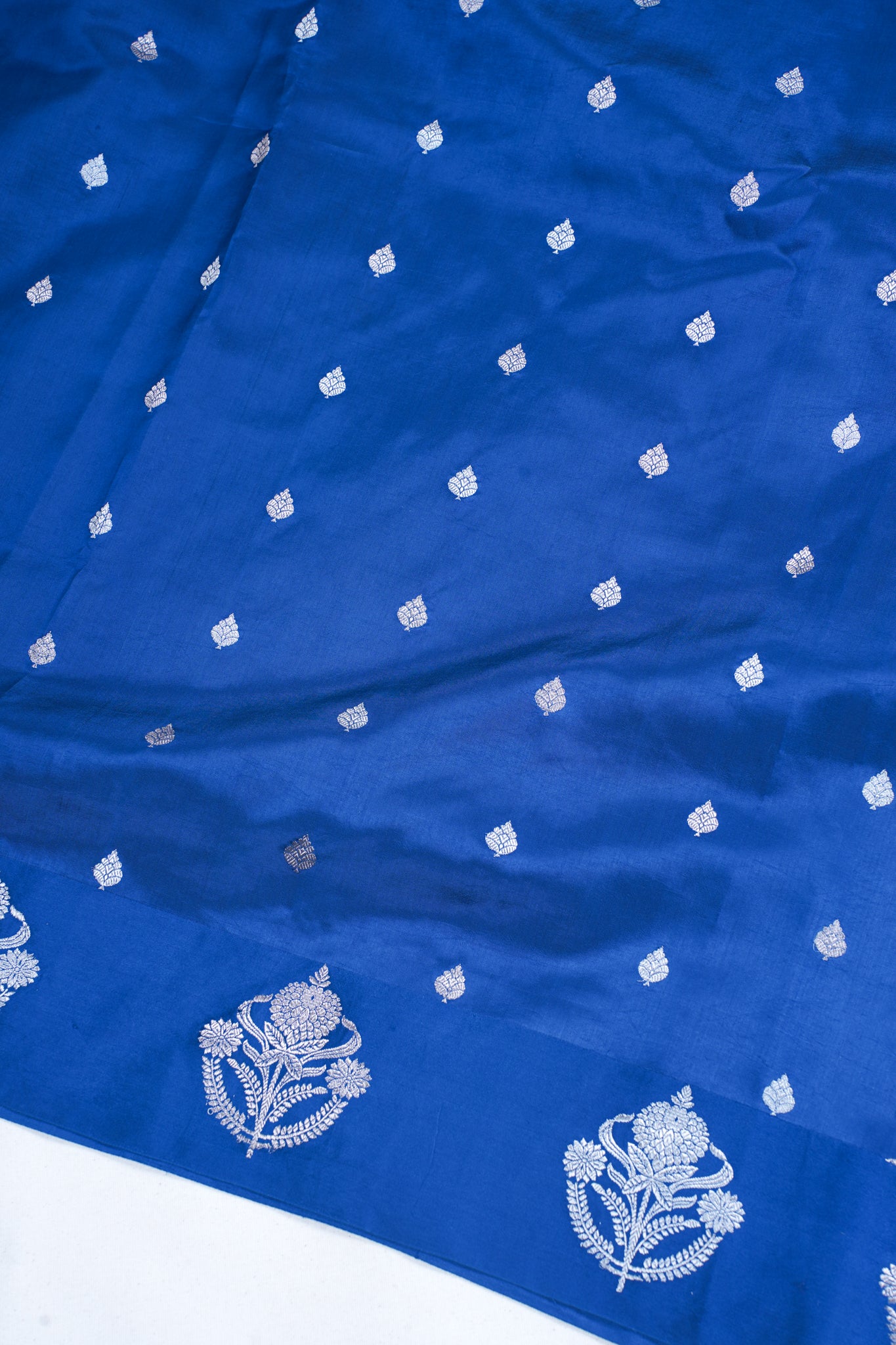 Royal Blue Pure Mango Katan Silk Handwoven Saree