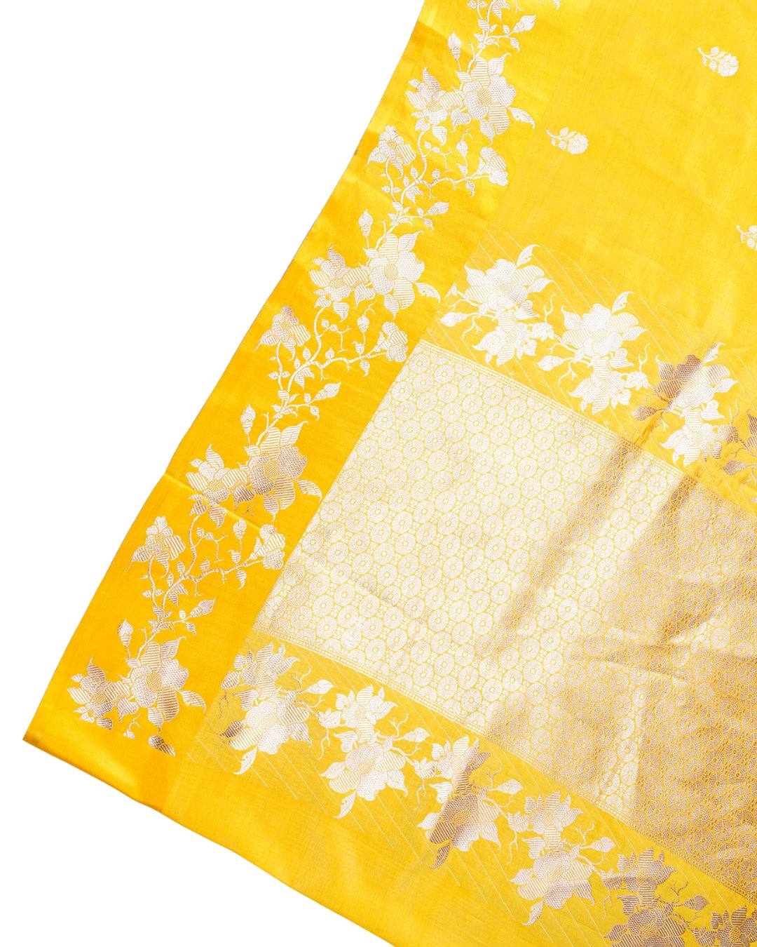 Mustard Yellow Handloom Pure Silk Banarasi Saree