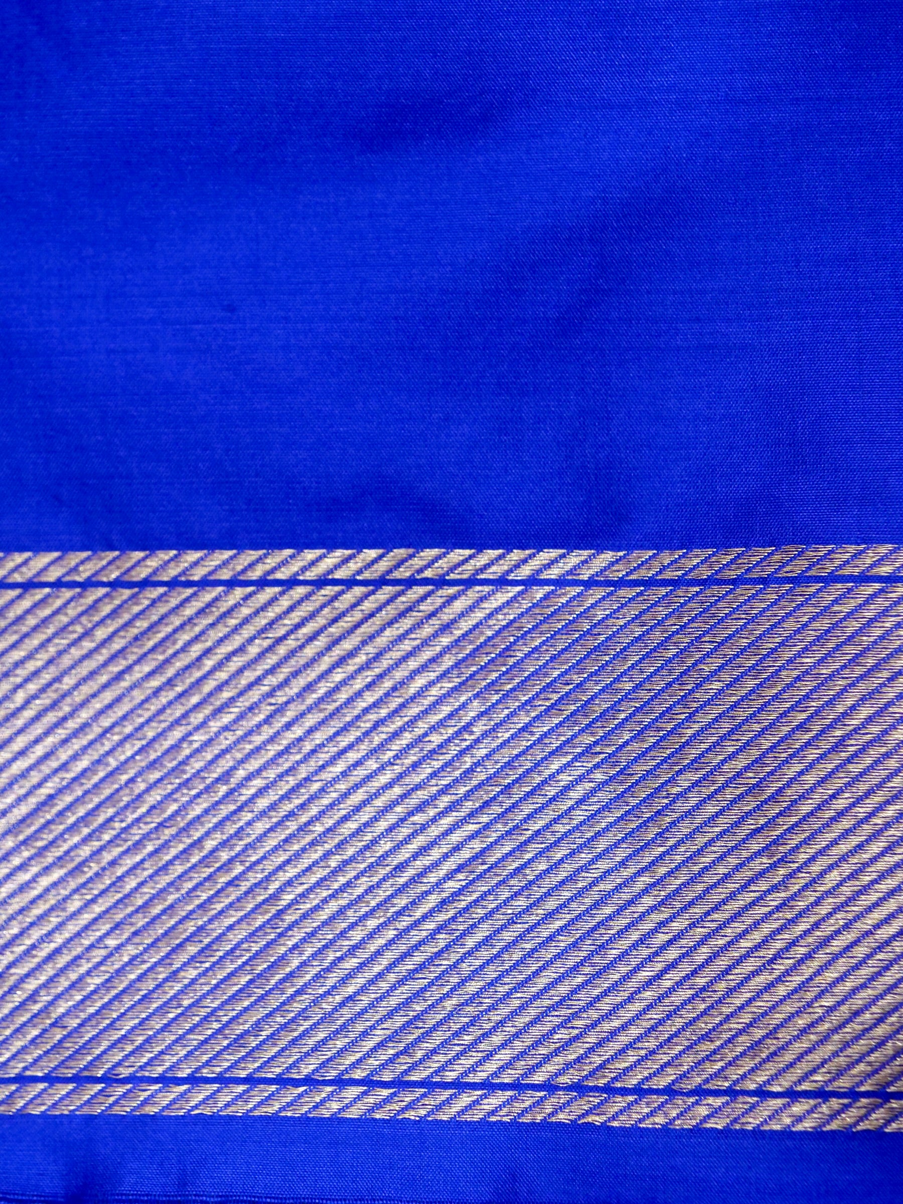Royal Blue Handloom Pure Katan Silk Banarasi Brocade Saree