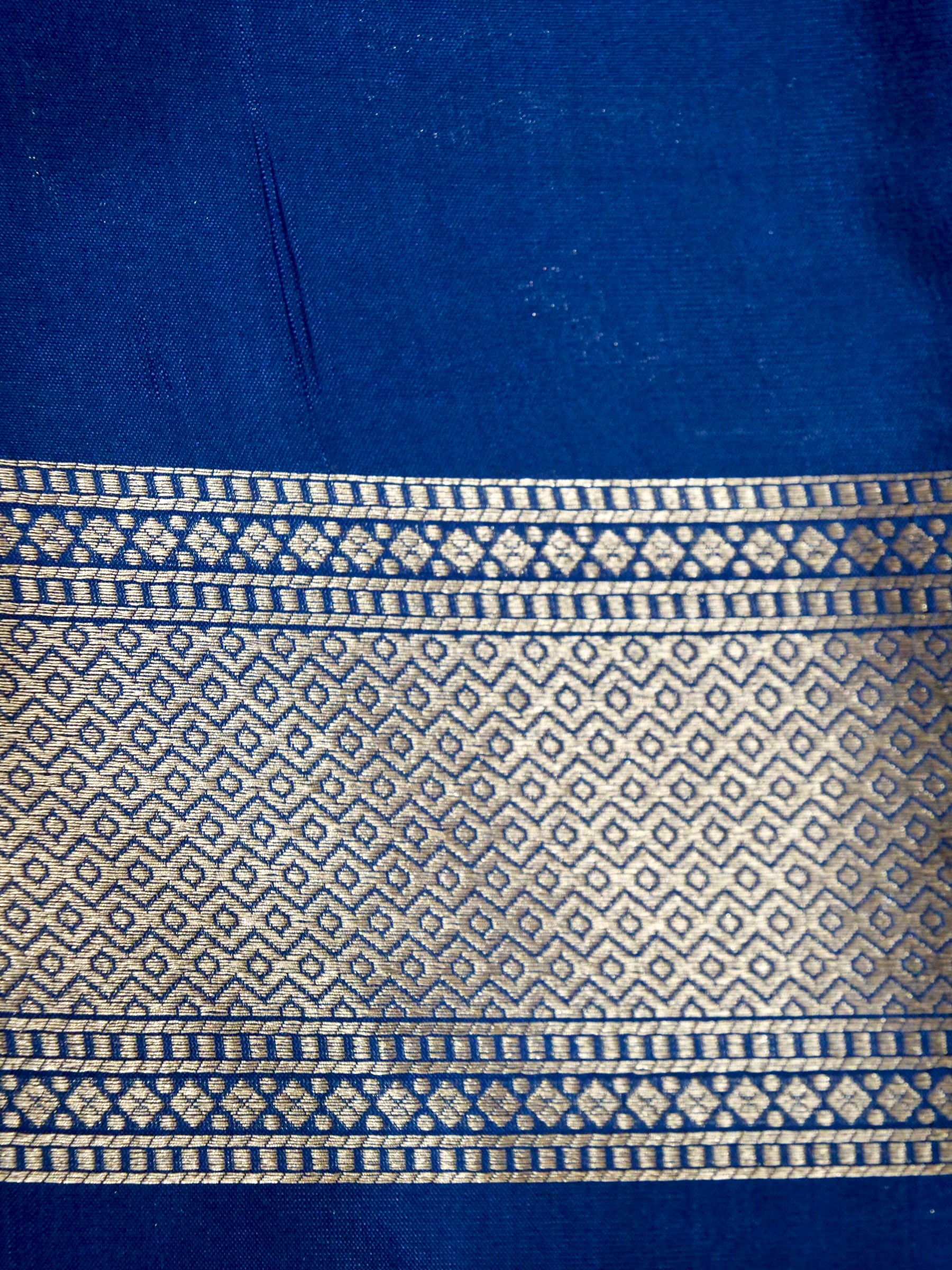 Royal Blue Handloom Pure Katan Silk Banarasi Brocade Saree