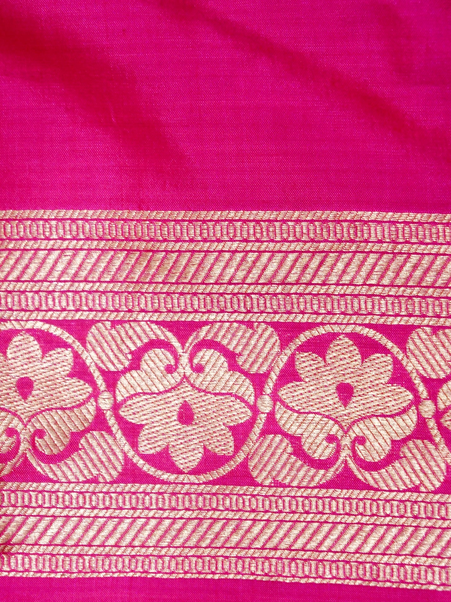 Rani Pink Handwoven Banarasi Pure Katan Silk Meenakari Brocade Saree