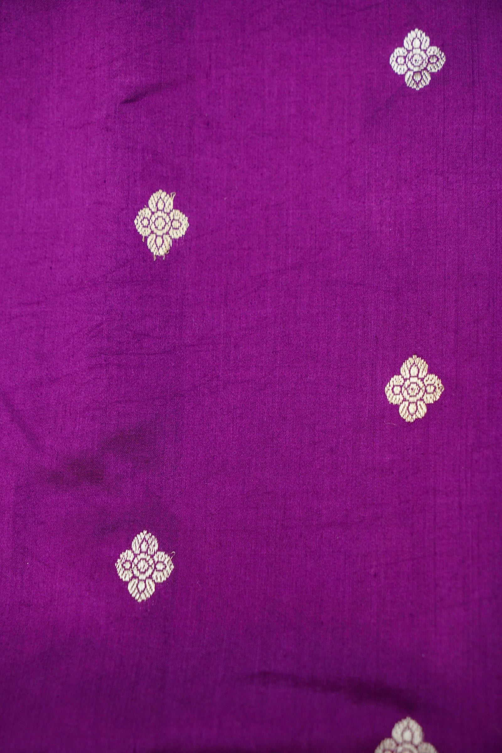Purple Handwoven Banarasi Pure Katan Silk Suit with Orange Dupatta