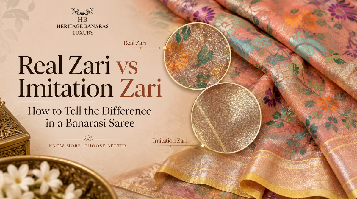 Real Zari vs Imitation Zari: How to Tell the Difference in a Banarasi Saree